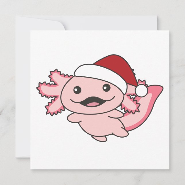 Axolotl Merry Christmas Winter Axolotl Invitation (Front)