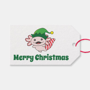 Axolotl Merry Christmas Winter Elf Axolotl Coffee Gift Tags