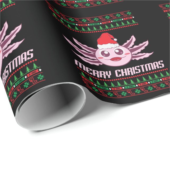 Axolotl Merry Christmas Wrapping Paper (Roll Corner)