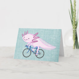 Axolotl On a Bicycle Invitation