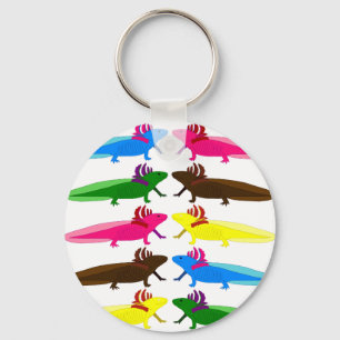 Axolotl pattern key ring