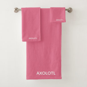 Axolotl pink color name bath towel set