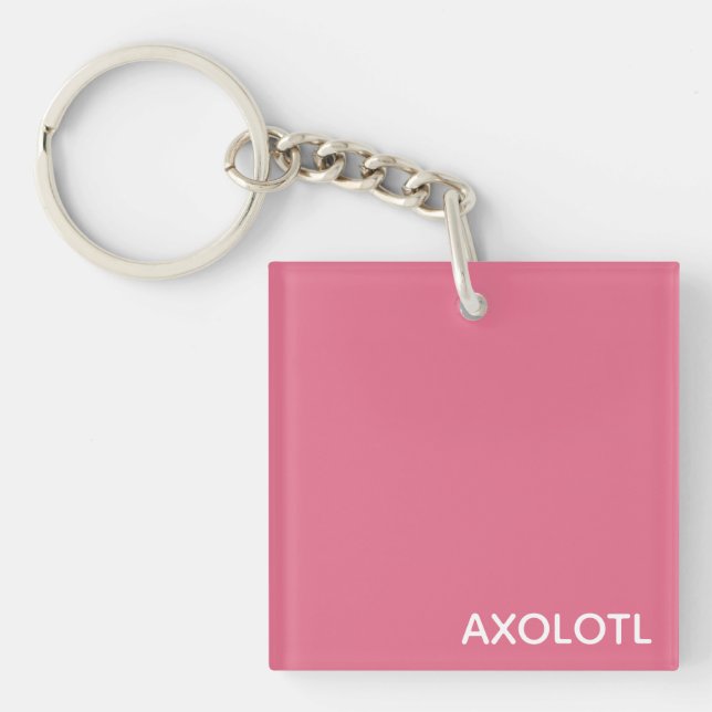 Axolotl pink color name key ring (Front)