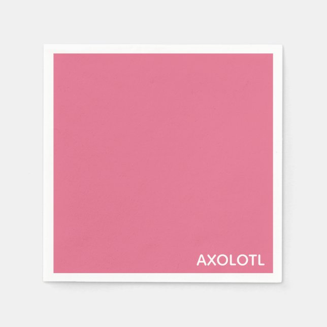 Axolotl pink color name napkin (Front)