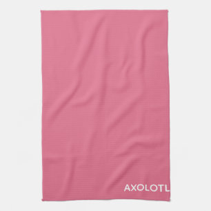 Axolotl pink color name tea towel