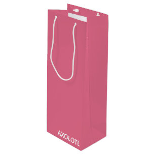 Axolotl pink color name wine gift bag