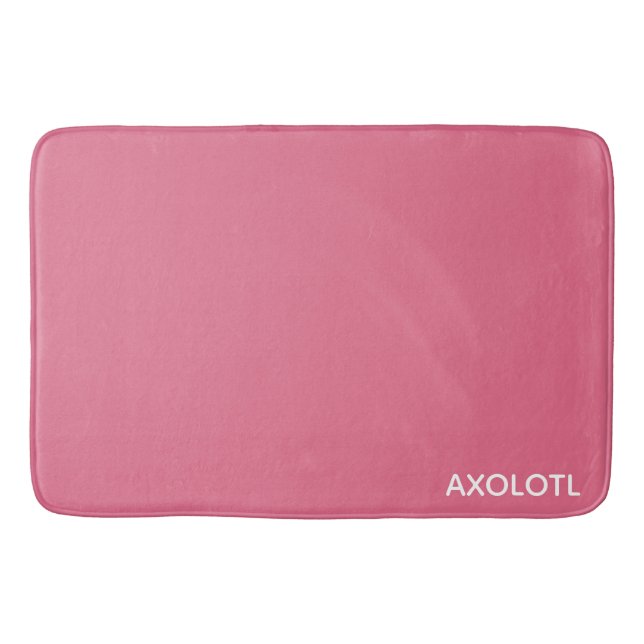 Axolotl pink colour name bath mat (Front)