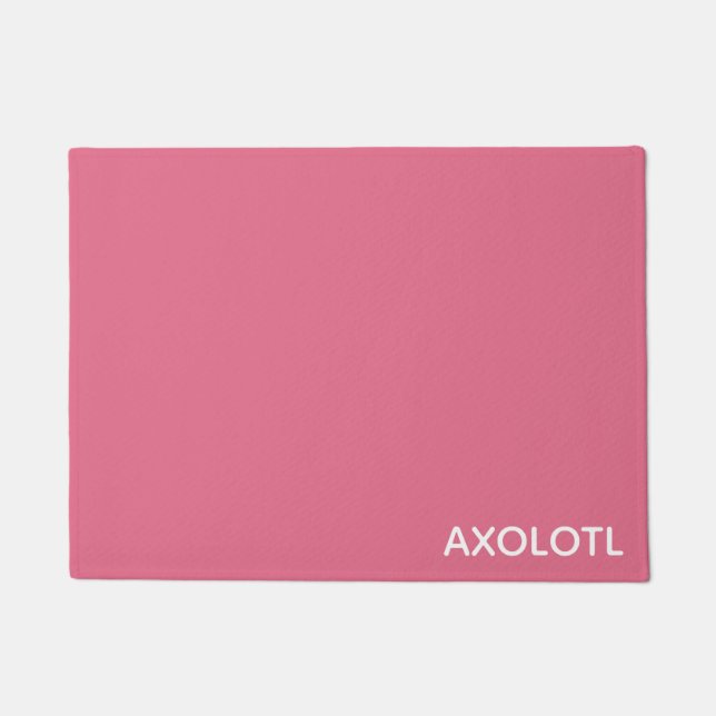 Axolotl pink colour name doormat (Front)