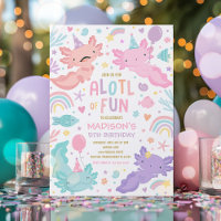 Axolotl Pink Girl Party Alotl Fun Birthday Party