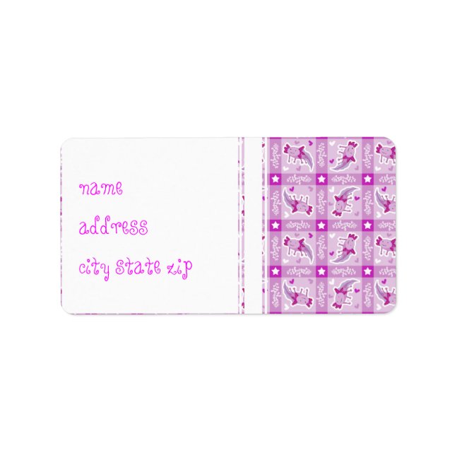 Axolotl Pink Plaid Pattern Label (Front)