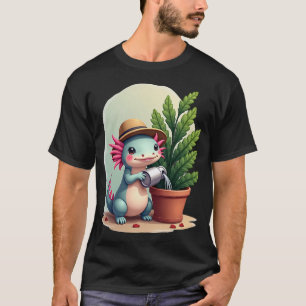 Axolotl Plant Parent Gardening Kawaii Cute Fern Ca T-Shirt