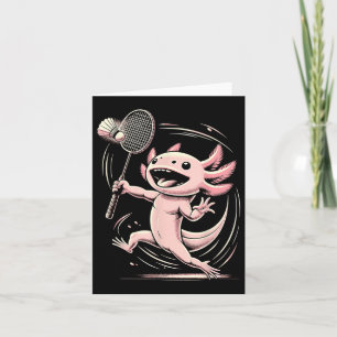 Axolotl Playing Badminton Player Shuttle Sport  Card