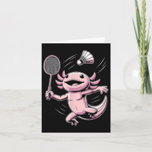 Axolotl Playing Badminton Player Shuttle Sport  Card