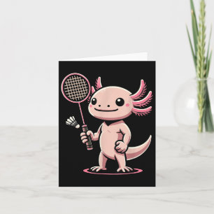 Axolotl Playing Badminton Player Shuttle Sport Card