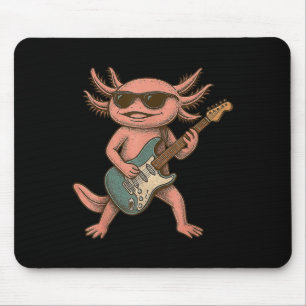 Axolotl Playing Guitar Rock And Roll Gift Men Wome Mouse Mat
