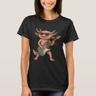 Axolotl Playing Guitar Rock And Roll Gift Men Wome T-Shirt