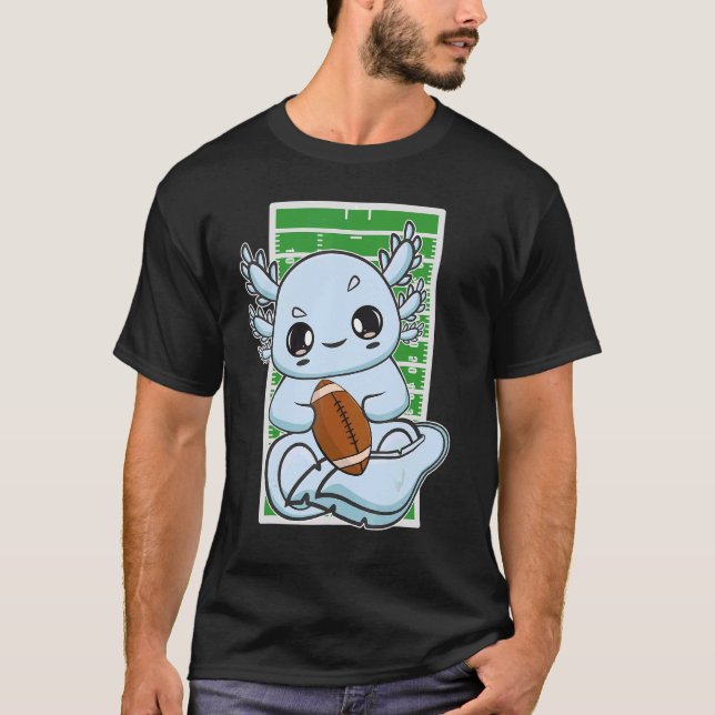 Axolotl Plays Fantasy Football For Coach Center Gu T-Shirt (Front)