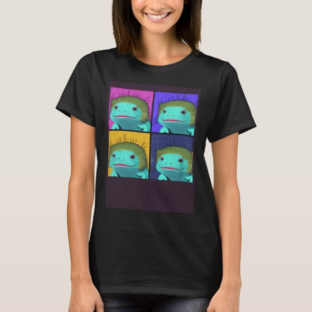 Axolotl Pop Illustration Colorful Animal Women T-Shirt (Front)