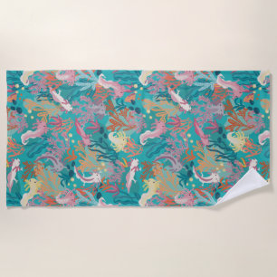 Axolotl Print Beach Towel