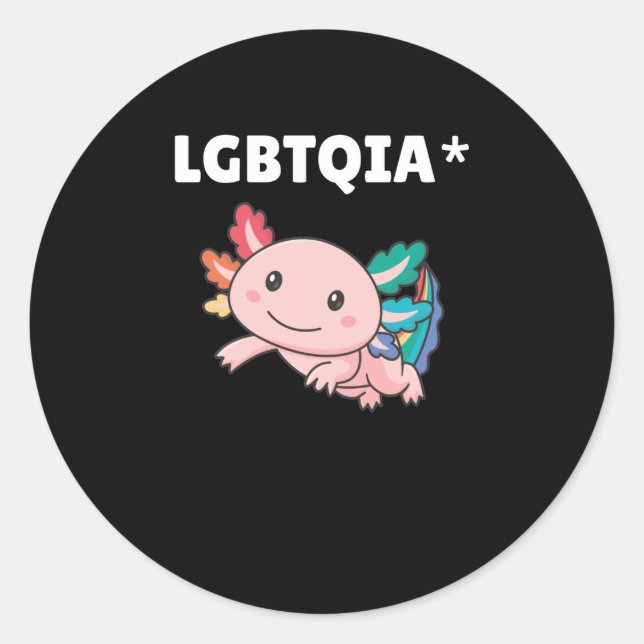 Axolotl - Rainbow Flag LGBT Pride Classic Round Sticker (Front)