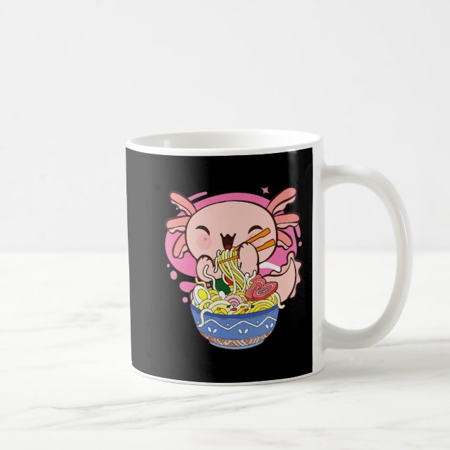 Axolotl Ramen Kawaii Japanese Anime Noodle Gift Ki Coffee Mug (Right)