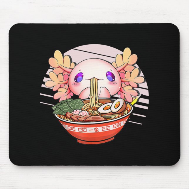 Axolotl Ramen Noodles Japanese Kawaii Anime Otaku  Mouse Mat (Front)
