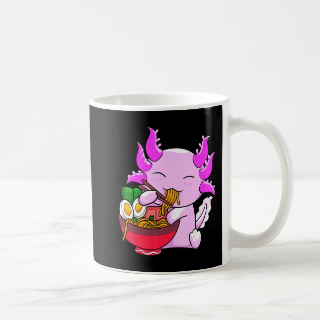 Axolotl Ramen Noodles Japanese Otaku Kawaii Anime  Coffee Mug (Right)