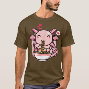 Axolotl Ramen Noodles Kawaii Anime Japanese Otaku  T-Shirt