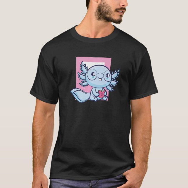 Axolotl Read Book Ambystoma Mexicanum Mexican Walk T-Shirt (Front)