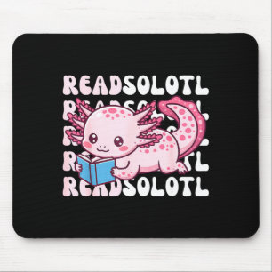 Axolotl read book kawaii reading books for men mouse mat