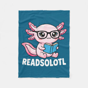 Axolotl read books outfit cool reading kids bookAx Fleece Blanket