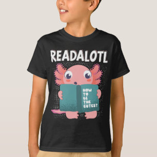 Axolotl Reading Teacher Readalotl Kawaii T-Shirt