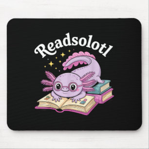Axolotl readsolotl funny reading cute kawaii mouse mat