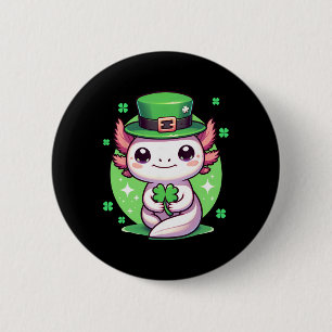 Axolotl Saint Patricks Day Boys Girls Axolotl St P 6 Cm Round Badge