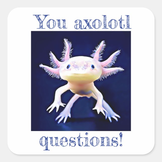 Axolotl Salamander Amphibian Square Sticker (Front)