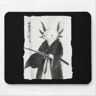 Axolotl Samurai Janpanese Vintage Warrior Art Anim Mouse Mat