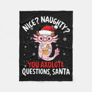 Axolotl Santa Hat Axolotl Questions Christmas Boys Fleece Blanket