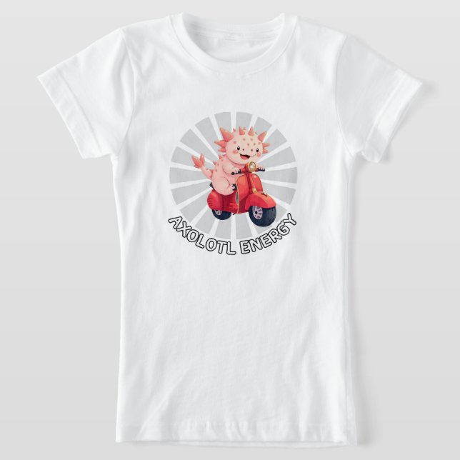 Axolotl scooter T-Shirt (Laydown)