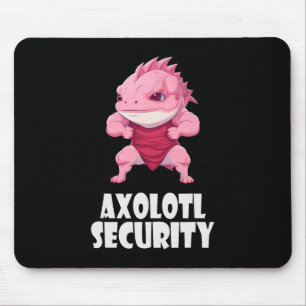 Axolotl Security Funny Muscles Axolotl Cute Hallow Mouse Mat
