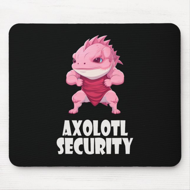 Axolotl Security Funny Muscles Axolotl Cute Hallow Mouse Mat (Front)