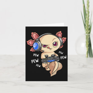 Axolotl Shirt Kids Boys Gamers - Kawaii Video Game Card