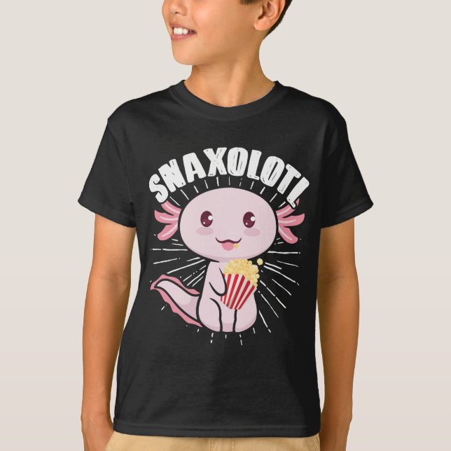 Axolotl Snack Monster Snaxolotl Kawaii T-Shirt (Front)