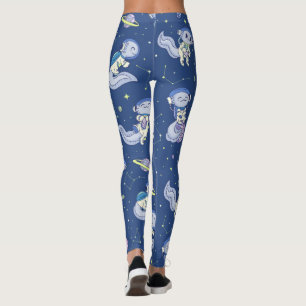 Axolotl Spaceman Pattern  Leggings