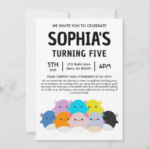 Axolotl Squishmallow Birthday Party Invitation