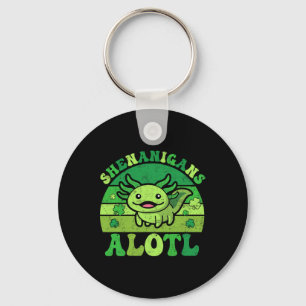Axolotl St Patricks Day Alotl Shenanigans Women Gi Key Ring