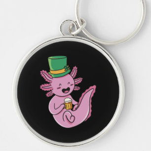 Axolotl St Patricks Day - Irish Beer Lover Key Ring