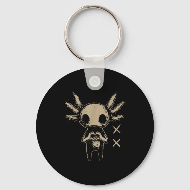 Axolotl Still Emo Goth  Key Ring (Front)