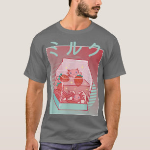 Axolotl Strawberry Milk cottage core Kawaii Japan T-Shirt