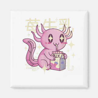 Axolotl Strawberry Milk Japan Style Japanese Kawai Magnet