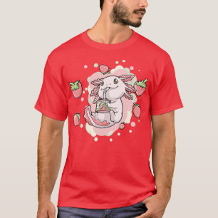 Axolotl Strawberry Milk Kawaii T-Shirt